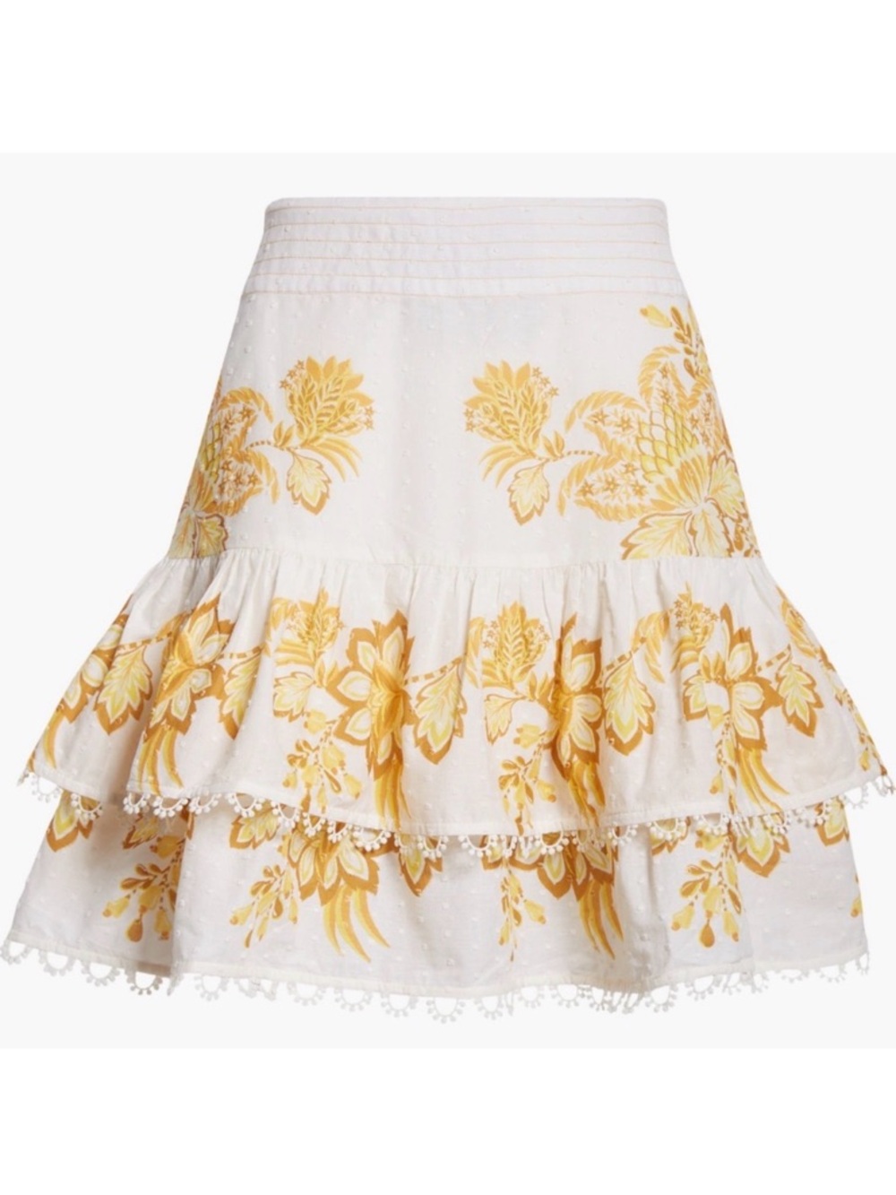 NWT Farm Rio Aura Floral Off-White Mini Skirt